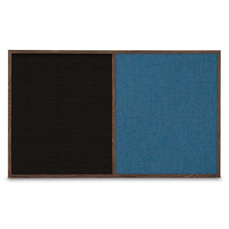 United Visual Products Sliding Door Indoor Enclosed Corkboard, 3 UV9000ACSH-BLACK-BLSPRU